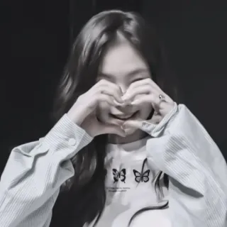 🍂 cœur mains, K-pop, fille, papillon, amour, geste telegram sticker