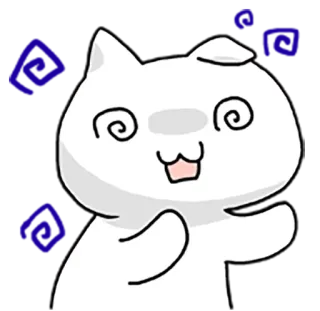 😖 chat, dessin animé, étourdi, drôle, animal, autocollant, mème whatsapp sticker