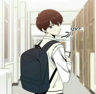 🙂 siut Anime, Junge, Schule, Rucksack telegram sticker