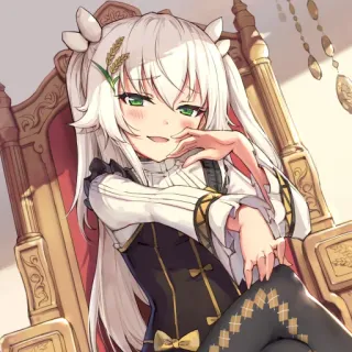 😏 Anime, Mädchen, Süß, Charakter, Weiße Haare, Zöpfe whatsapp sticker