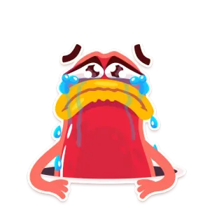 😭 만화, 괴물, 울음, 슬픔, 얼굴, 눈물 telegram sticker