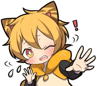 😥 애니메이션, 만화, 귀여운, 카와이, 외침, 놀란, 걱정하는, 애니메이션 고양이 telegram sticker