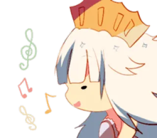🎶 music notes, anime style, sparkly, cute, cartoon, female character, princess whatsapp sticker