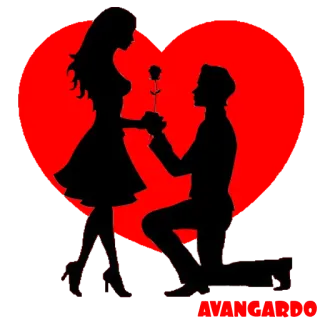 💞 love, couple, romance, relationship, proposal, silhouette, rose, heart telegram sticker