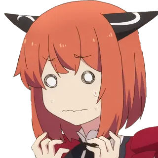 😰 Аниме, Мультфильм, Персонаж, Выражение, В шоке, Обеспокоенный telegram sticker