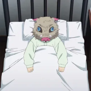 🌑 Inosuke Hashibira Demon Slayer Anime, Mostro, Maiale, Cinghiale, Letto, Inosuke telegram sticker