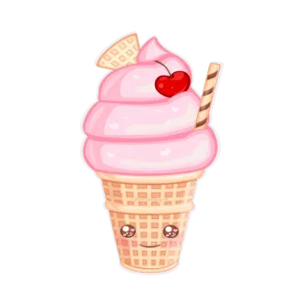 🍦 мороженое, десерт, милый, еда, сладость, каваий telegram sticker