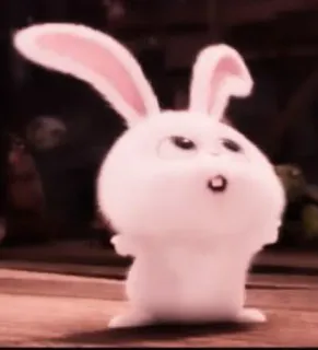 🐰 Snowball The Secret Life of Pets coelho, animal, desenho animado, branco whatsapp sticker