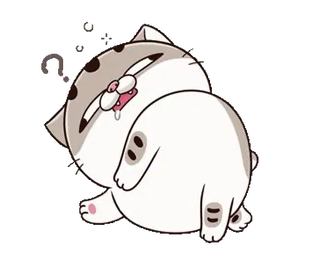 😃 Katze, schläfrig, süß, Tier, Cartoon, Sticker telegram sticker