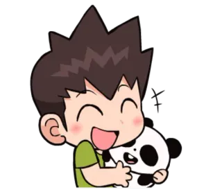 🤗 Dibujos animados, Lindo, Anime, Kawaii, Niño, Panda telegram sticker