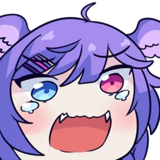 😧 Anime, Dessin animé, Personnage, Mignon, Autocollant, Violet telegram sticker