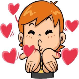 💋 Herz, Liebe, Kuss, Cartoon, Zuneigung, Luftkuss telegram sticker