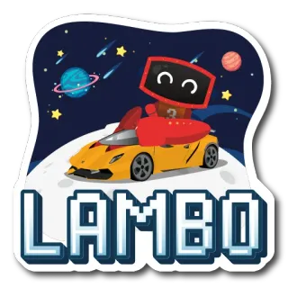 😏 LAMBO 兰博, 兰博基尼, 汽车, 太空, 机器人, 月亮, 行星, 奢侈品 telegram sticker