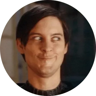 😈 Tobey Maguire Spider-Man มีม, โทบีย์ แม็กไกวร์, สไปเดอร์แมน, ตลก, ยิ้มเยาะ telegram sticker