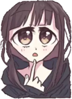 🧐 Anime, Mädchen, Cartoon, Süß, Denken telegram sticker