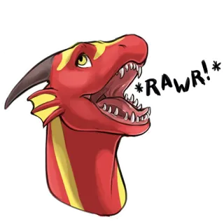 🐉 RAWR! Drache, Monster, Tier, Cartoon, süß, wild whatsapp sticker