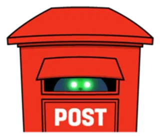📬 POST Briefkasten, Postkasten, rot, Brief, Post whatsapp sticker