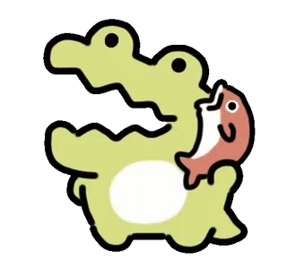 ⭐ crocodile, poisson, animal, mignon, dessin animé telegram sticker
