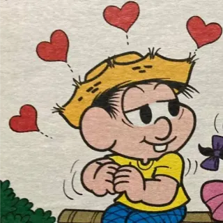 🥰 Chico Bento Turma da Mônica kartun, karakter, cinta, hati, ilustrasi telegram sticker