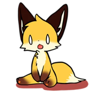 😦 fuchs, tier, niedlich, cartoon, kawaii, entzückend telegram sticker