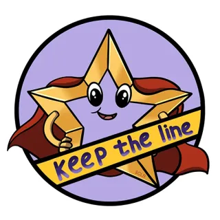 📈 Keep the line estrella, superhéroe, capa, línea, dibujo animado, mono, kawaii telegram sticker