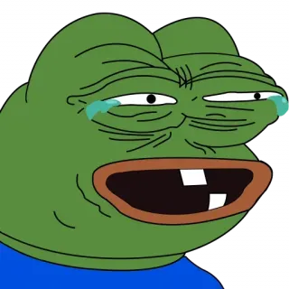 🤣 Pepe the Frog pepe, frog, meme, crying, internet meme telegram sticker