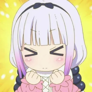 💕 Kanna Kamui Miss Kobayashi's Dragon Maid Anime, Kanna Kamui, Dragon Maid, carino, arrabbiato, Meme telegram sticker