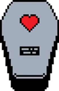 💔 corazón, pixel art, juego, gris, rojo whatsapp sticker