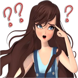 🤔 pergunta, pensando, confuso, anime, garota, surpresa telegram sticker