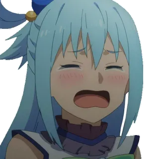 😭 Aqua Konosuba Anime, Konosuba, Aqua, Menangis, Lucu, Kawaii telegram sticker