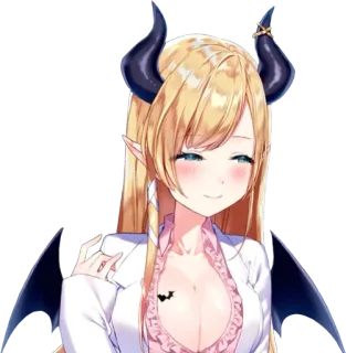 💋 อนิเมะ, ปีศาจ, ไวฟุ, น่ารัก, ผมบลอนด์ telegram sticker