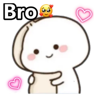 😍 Bro słodkie, miłość, serce, urocze, emotikon, kreskówka telegram sticker