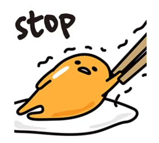 😪 Gudetama stop gudetama, ovo, preguiçoso, pare, desenho animado telegram sticker