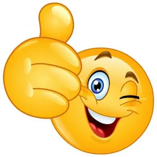 👍 Emoji thumbs up, winking, happy, emoji, positive, approval, smile telegram sticker
