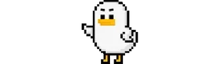 🐥 pato, dedo corazón, pixel art, gesto ofensivo, pájaro telegram sticker