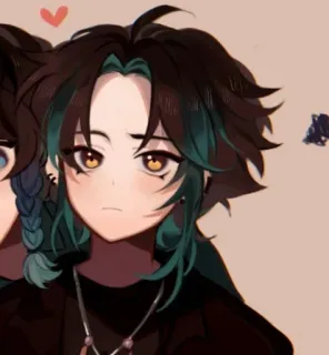 🌟 Xiao Genshin Impact Anime, Genshin Impact, Xiao, Gra wideo, Kreskówka, Postać telegram sticker