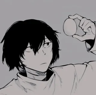 🌟 Anime, Jajko, Osoba, Czarno-białe, Rysunek telegram sticker