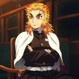 🔥 Kyojuro Rengoku Demon Slayer Anime, Demon Slayer, Rengoku, Charakter, Flammen-Säule whatsapp sticker
