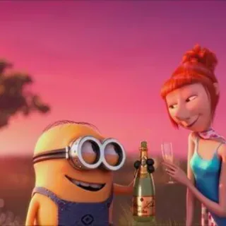 🍾 Minion Despicable Me minion, despicable me, celebration, cartoon, champagne telegram sticker