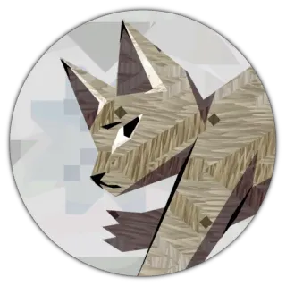 😶 wolf, animal, sticker, illustration, geometric, art telegram sticker