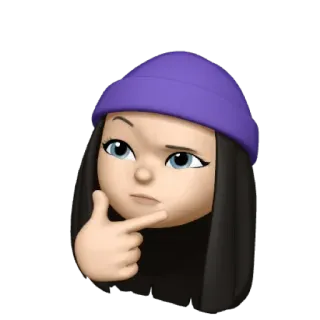 💜 Emoji, Pensando, Meme, Desenho animado, Personagem telegram sticker