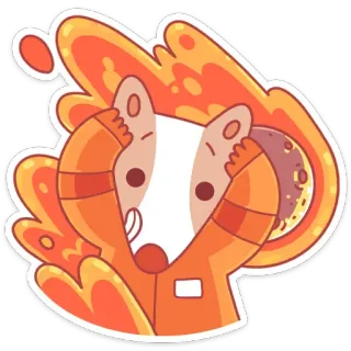 🔥 sticker, tier, meteor, comic, illustration, weltraum, cartoon telegram sticker