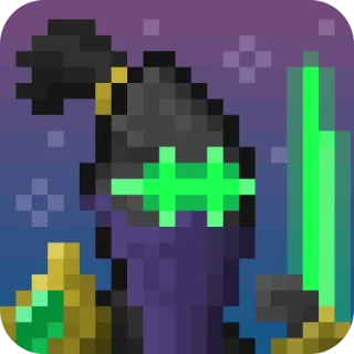 😶 Pixel art, Fantasy, Mago, Magia, Spada, Arma, Personaggio telegram sticker