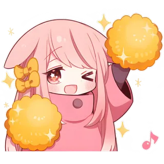 😎 anime, garota, fofa, brilho, kawaii, líder de torcida whatsapp sticker