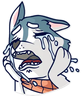 😭 llorando, perro, triste, emoción, dibujos animados, lágrimas telegram sticker