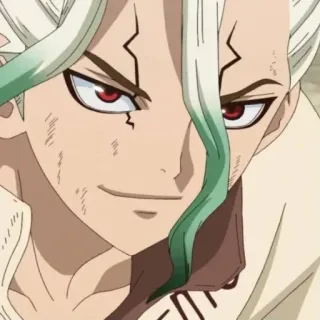 🧪 Senku Ishigami Dr. Stone anime, Dr. Stone, Senku Ishigami, character, white hair, anime boy telegram sticker