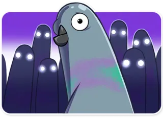 👁 paloma, pájaro, dibujos animados, fantasmas, tenebroso telegram sticker