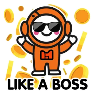 😎 LIKE A BOSS ボス, 成功, お金, クール, サングラス, 漫画, ステッカー telegram sticker