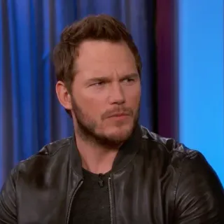 🐁 Chris Pratt aktor, selebriti, potret, pria, jaket kulit telegram sticker