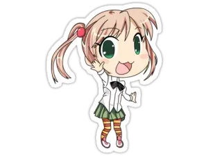 👋 Anime, Chibi, Menina, Fofo, Personagem telegram sticker